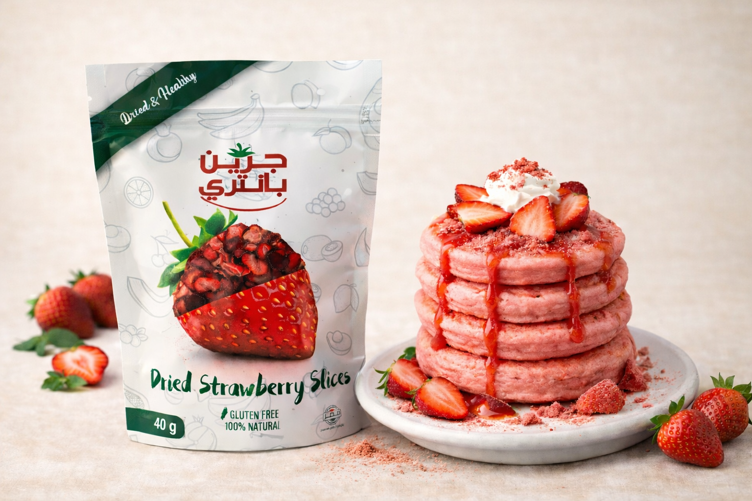 فراولة مجففة شرائح