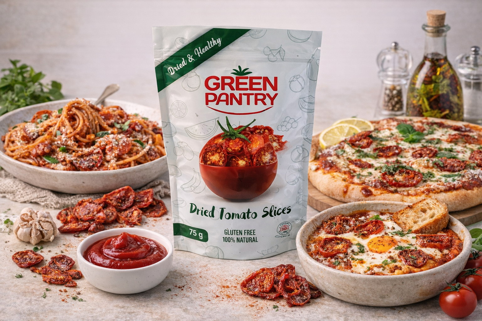 طماطم وجففة شرائح